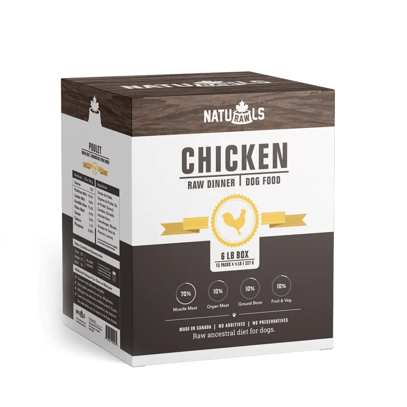 6lb Chicken Raw Dinner 12 x 227g - Frozen Dog Raw Food - Naturawls