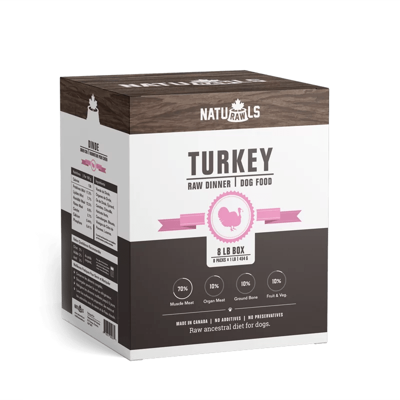 6lb Turkey Raw Dinner 12 x 227g - Frozen Dog Raw Food - Naturawls