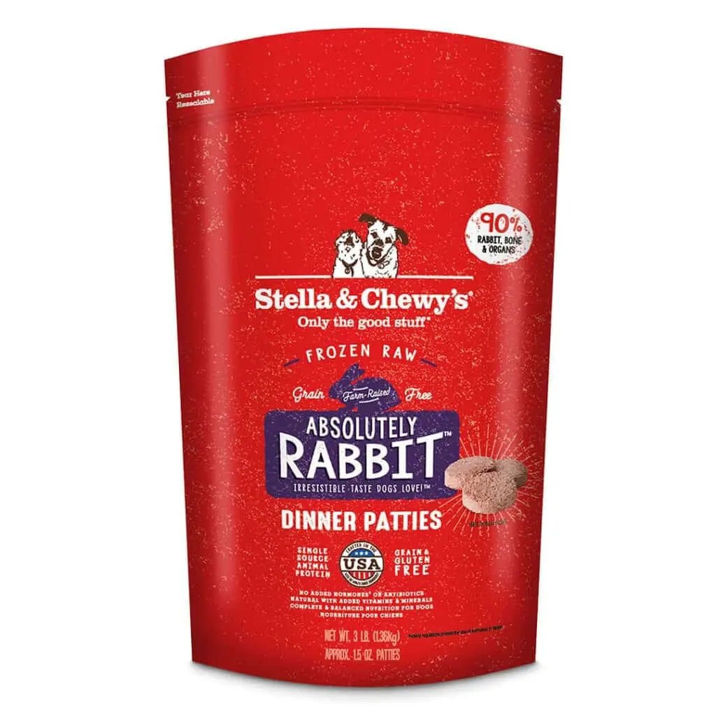 Absolutely Rabbit Dinner Patties - Frozen Raw Dog Food - Stella & Chewy's