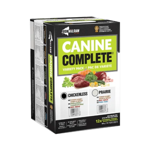 Canine Complete Chickenless Variety Pack 12LB - Iron Will Raw