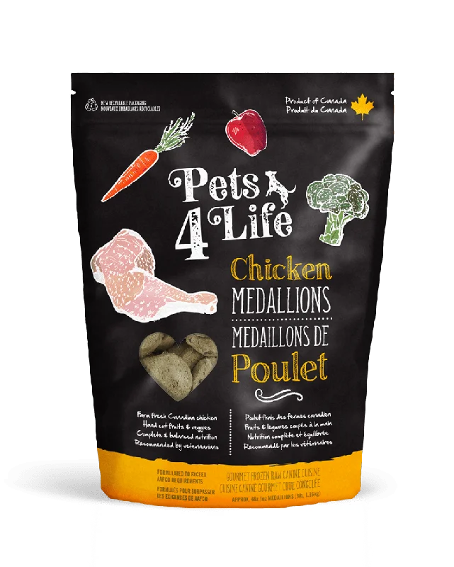 Chicken Medallions 3lb - Frozen Dog Raw Food - Pets4Life