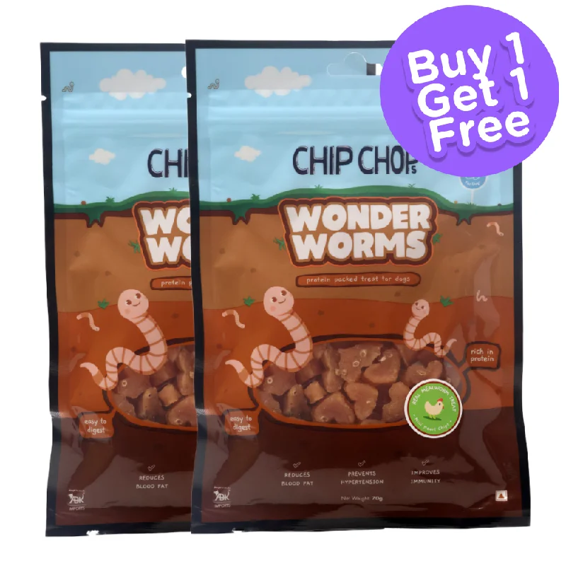 Chip Chops Wonder Worms Mini Chicken Hearts with Mealworms Dog Treats (Buy 1 Get 1) (Limited Shelf Life)