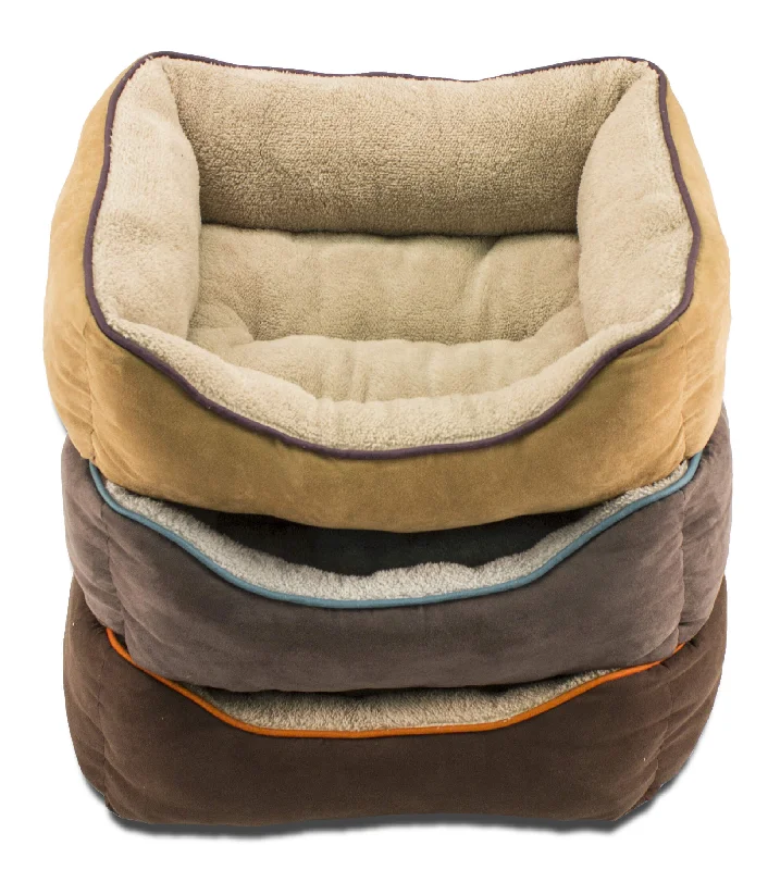 Faux Suede Lounger Box Pet Bed