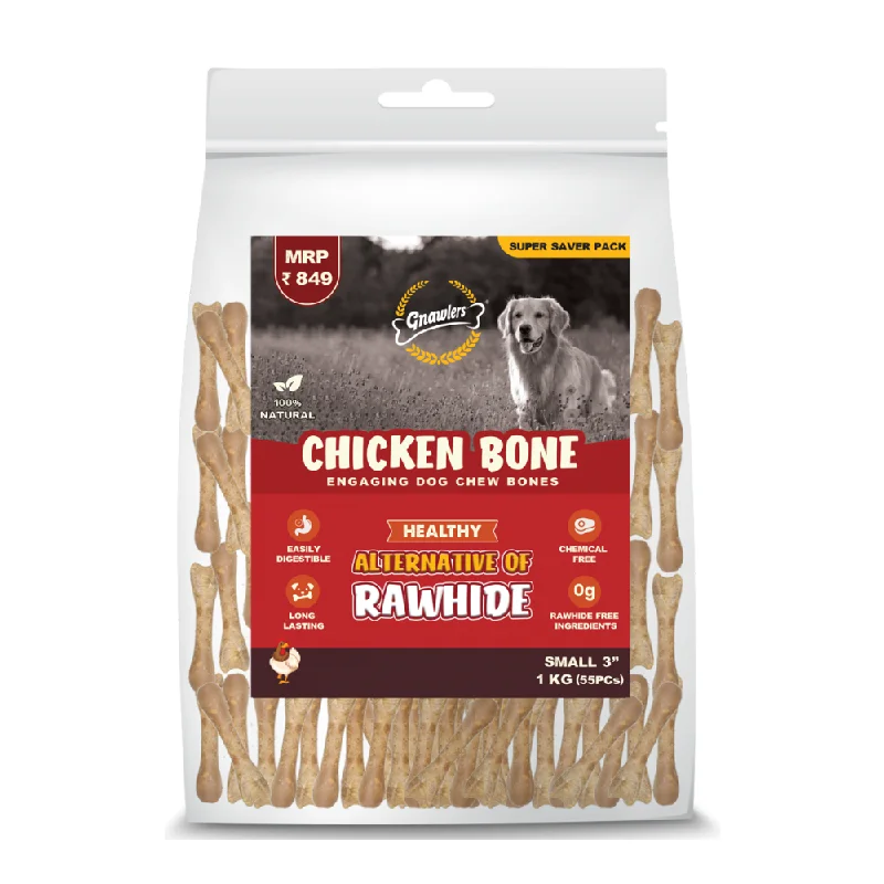 Gnawlers Chicken Bone Dog Treats (3 inch) (55pcs)