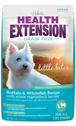 Health Extension Dog Little Bites Grain Free Buffalo & Whitefish Recipe