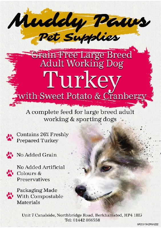 Muddy Paws Grain Free Turkey Large Breed Puppy 15kg