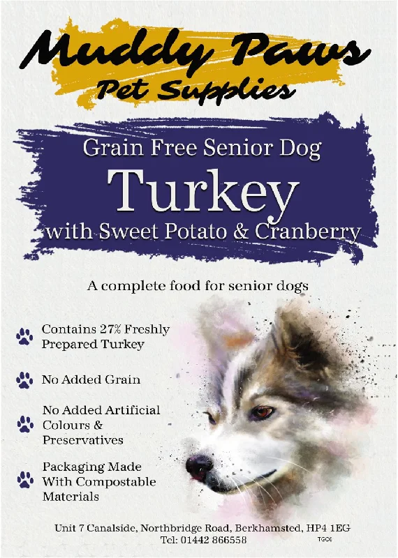 Muddy Paws Grain Free Senior Turkey 2kg