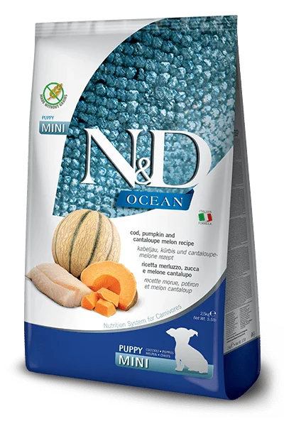 Natural & Delicious Ocean Cod, Pumpkin And Cantaloupe Melon Puppy Mini - Dry Dog Food - Farmina