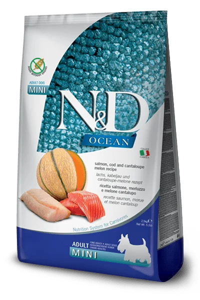 Natural & Delicious Ocean  Salmon, Cod & Cantaloupe Melon Adult Mini - Dry Dog Food - Farmina