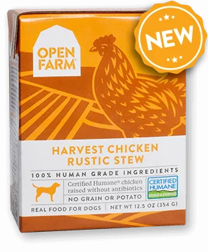 Open Farm Harvest Chicken Rustic Stew for Dogs 12 x 12.5 oz Tetra Packs