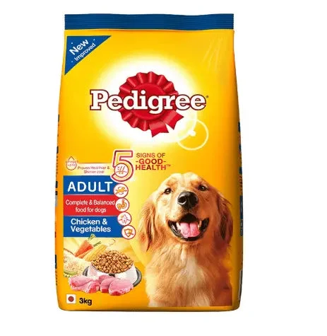 Pedigree Adult Dog Food Chicken & Vegetables, 3 kg Pack