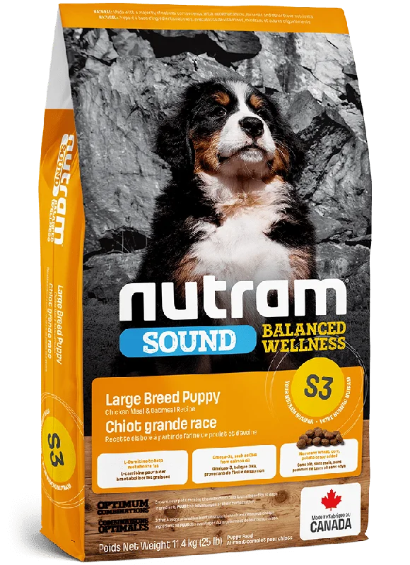 S3 Sound Balanced Wellness Large Breed Puppy Chicken Meal and Oatmeal Recipe - Dry Dog Food - Nutram