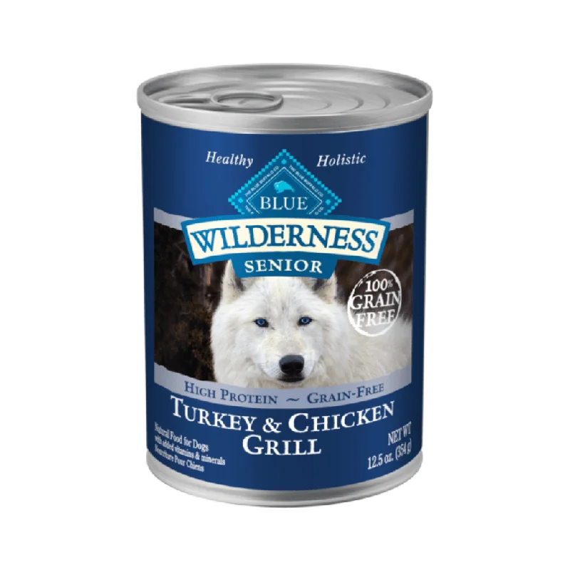 Senior Dog Turkey and Chicken Grill 12.5 oz Cans - Wet Dog Food - Blue Buffalo