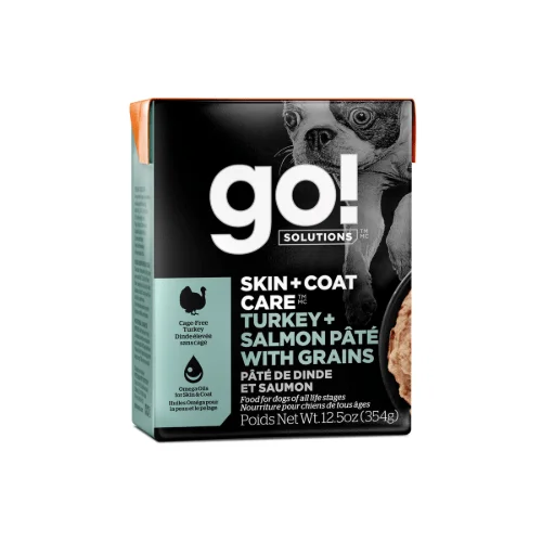 Skin + Coat Care Turkey & Salmon Pate 12/354g - Wet Dog Food - Go! Solutions