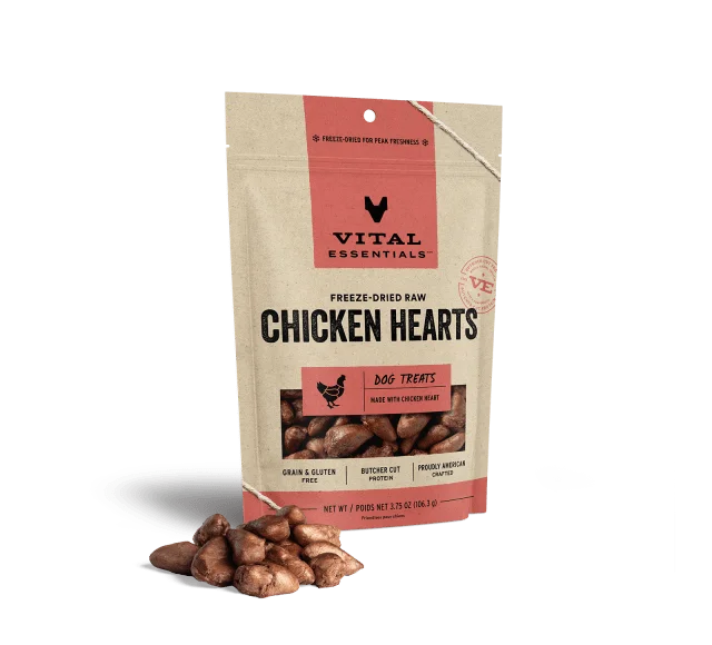 Vital Essentials Freeze-Dried Chicken Hearts Dog Treats