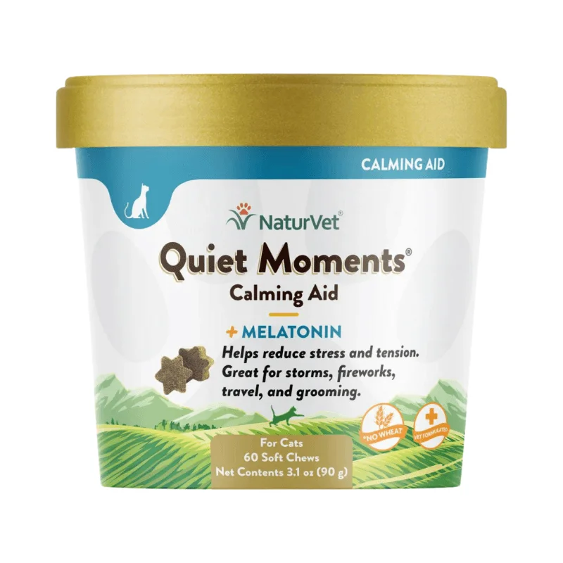 Cat Supplement - CALMING AID - Quiet Moments - Calming Aid + Melatonin - 60 soft chews